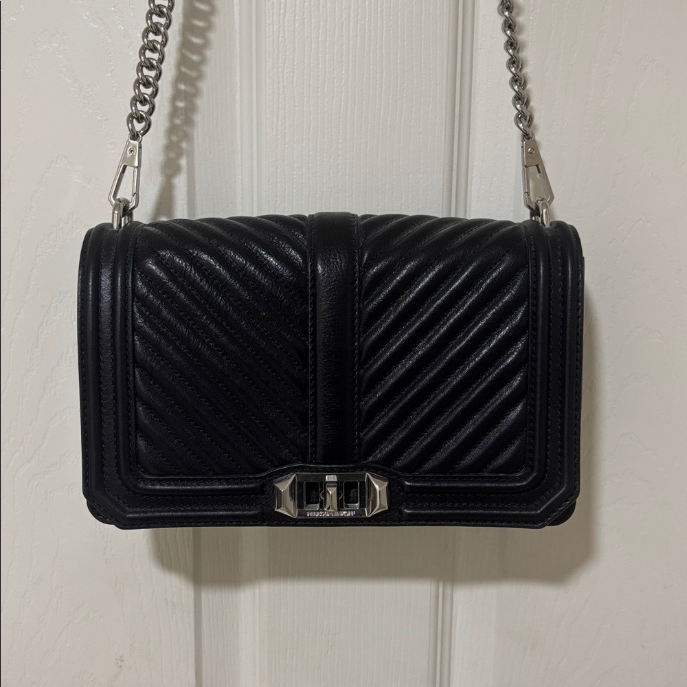 Rebecca Minkoff  Black Quilted Leather Chain Shoulder Bag or Crossbody 😍